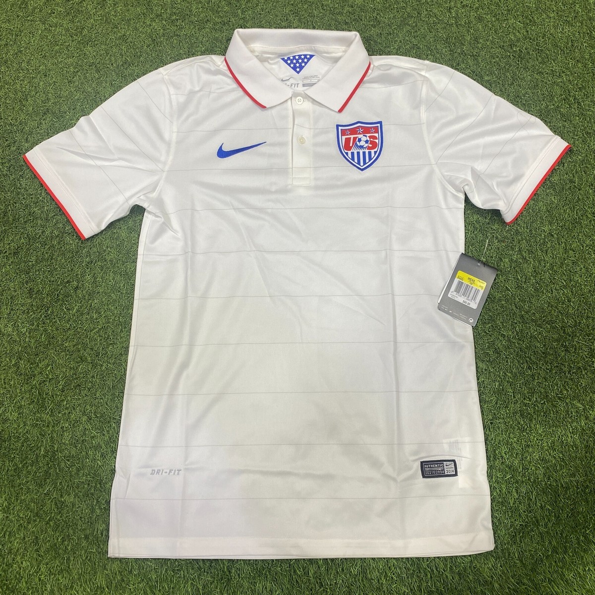 NIKE - ナイキ アメリカ 代表 サッカー ユニフォーム メンズ M / 正規品 2014 ワールドカップ モデル オフィシャル 当時物 スウッシュ ポロシャツ NIKE - ナイキ アメリカ 代表 サッカー ユニフォーム メンズ M