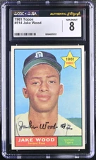 1961 Topps #514 Jake Wood JSA AUTHENTIC x CGC 8