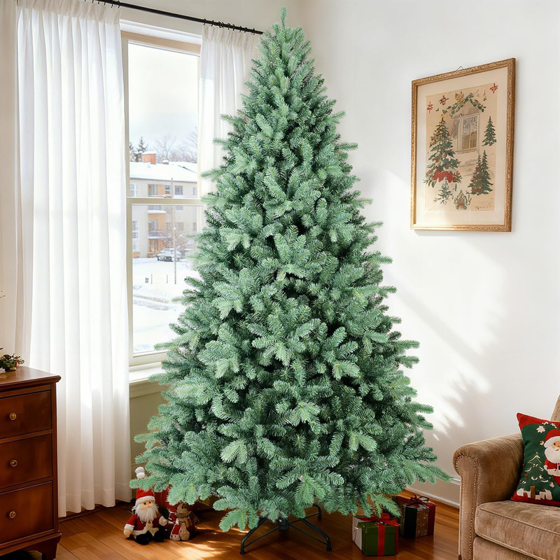 6ft Blue Spruce Artificial Christmas Tree Unlit Xmas Tree&1325 PE/PVC Branch Tip