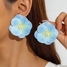 Women Exquisite Stud Earring Girls Exaggerated Simulation Flower Earring Jewelry