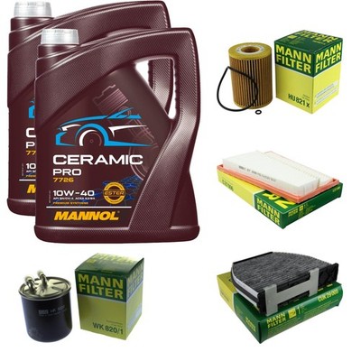 MANN Inspektionspaket 10L MANNOL Ceramic Pro 10W-40 für Mercedes-Benz