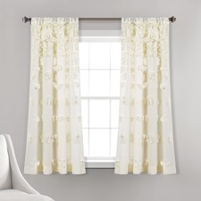 Riley Light Filtering Window Curtain Panel, Single 54" W x 63" L, Ivory - Cut...
