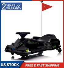 12V Kids Ride On Drift Car Electric Drifting Go-Kart LED Light High/Low Speed