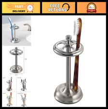 Divided Toothbrush Holder Stand - 4 Compartments, Brushed Nickel  Chrome Finish