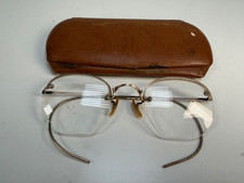 Vintage SHURON 1/10 12K Gold Filled Rimless Octagon Eyeglasses  Case