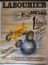 affiche  publicitaire - tracteur Labourier 15 cv diesel - agriculture