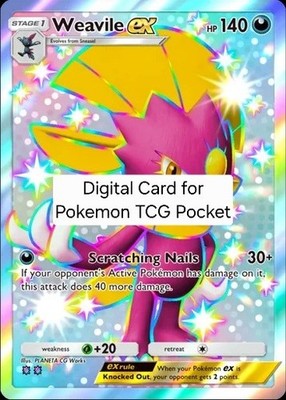 Pokemon TCG Pocket - Wisdom Of Sea And Sky - Weavile EX Shiny 2 star (English)