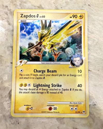 Pokemon card - Zapdos G 12/99 Holo Rare- Arceus 2009