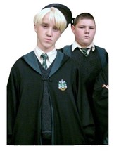 Harry Potter Slytherin Black  Green W/Crest Robe -adult Large Cosplay Halloween