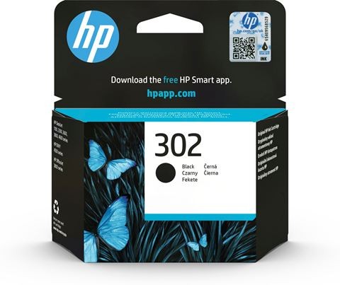 Cartouche encre noire HP 302 d'origine pour imprimante jet d'encre DeskJet et OfficeJet