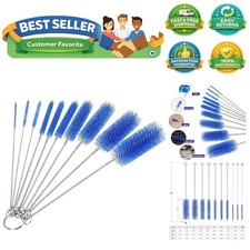 Bottle Cleaning Brushes, 8 Inch Nylon Tube Brush Set, Cleaner for Narrow Neck...