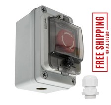 IP67 660V 10A Emergency Stop Button with Box, Emergency Shut off Switch E-Stop P