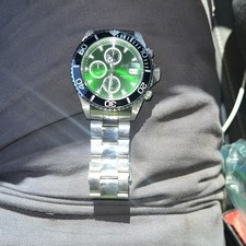 Invicta Pro Diver Men's Green Dial Stainless Steel Quartz 100M Date Wristwatch