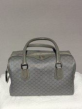 RARE 1980  s Gray Vintage Gucci Accessory Collection Boston Bag - Micro GG