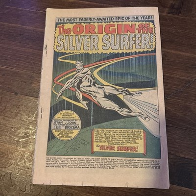 Silver Surfer 1 1968 Coverless Marvel Comic Book Stan Lee Buscema 100% COMPLETE