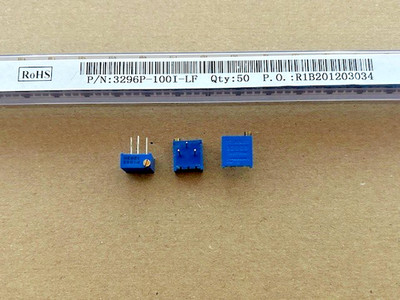 10 Stück Trimmpotentiometer - 3296P-100I-LF - Bourns Inc. - 3 Pin - 9mm TR 3296