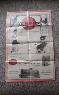RARE FEUILLET PUBLICITAIRE " HUILE LOUBIERINE " Toulouse Années 20/30 Auto