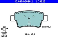 Bremsbelagsatz Scheibenbremse ATE Ceramic 13.0470-3828.2 FüR Punto Fiat Abarth