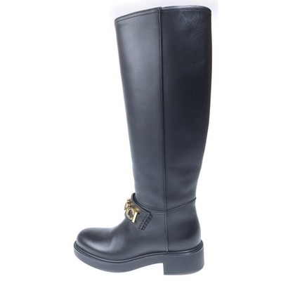 Gucci 23AW Logo Knee High Long BOOTS Black 752517 Used bfe9590b957656128f0f43b2e