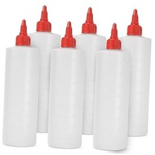 6-pack Plastic Squeeze Bottles for Sauces - 16oz Condiment Squeeze 16oz 6pack