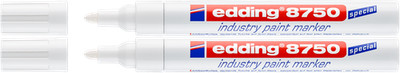 2x edding 8750 Industrie Lackmarker weiß