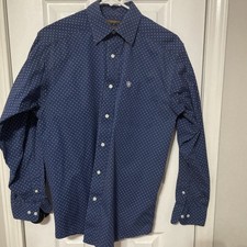 Ariat Men  s S Stretch Shirt Navy Midsummer Night Long Sleeve Button Up Geometric