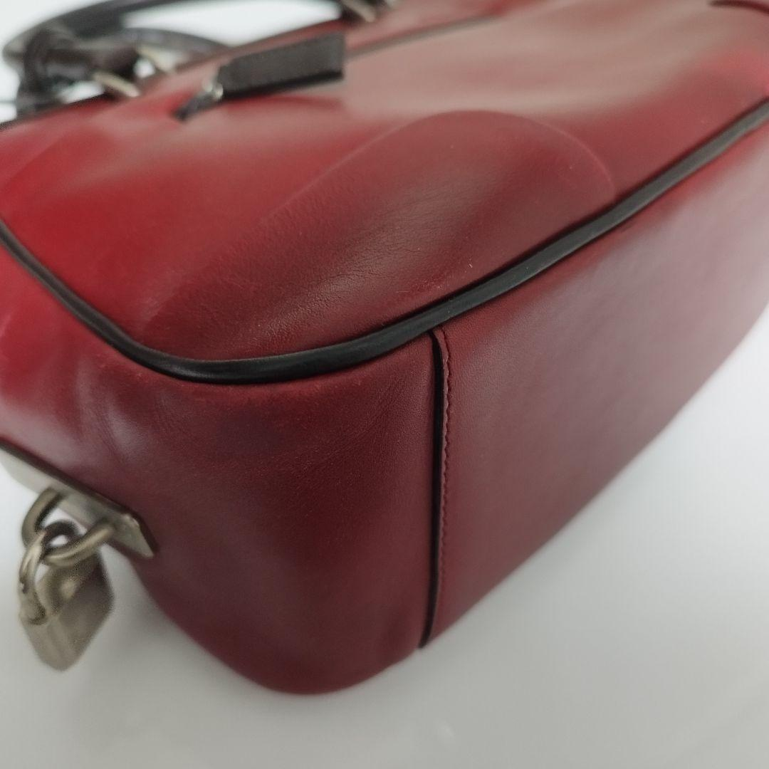 PRADA Archive Mini Boston Bowling Bag Red Leather Handbag Vintage