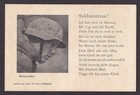 German WWII Original Postcard Christmas Poem Military Soldier Wearing Helmet — photo 1