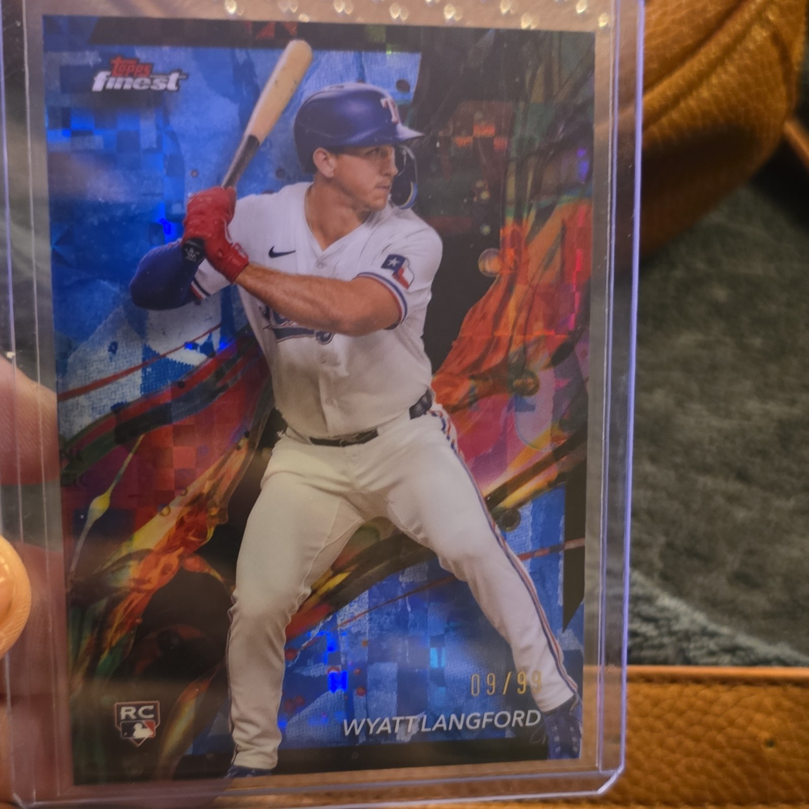 2024 Topps Finest Blue Checkerboard Refractor Rookie /99 Wyatt Langford #97