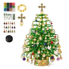 DIY Beaded Christmas Tree Kit 3D Crystal Bead Holiday Craft Set Tabletop Decor