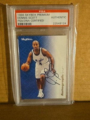 Dennis Scott 1996 Skybox Premium Autographics PSA DNA Slabbed SIGNED Orlando 