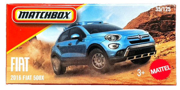 Matchbox 2016 Fiat 500X 35/125 2025 Power Grabs 1:64 Modellauto Spielzeug Suv It-image