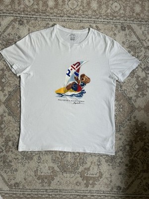 Polo Ralph Lauren T-Shirt Weiss Polo Bear Windsurfen Gr. L