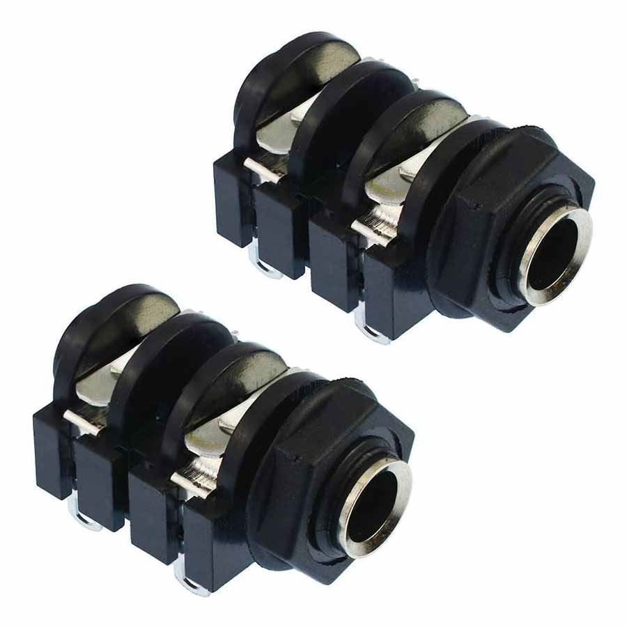 2 x 6.35mm 2 Pole Mono Jack Socket