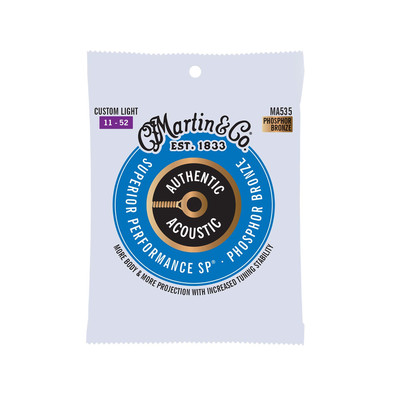 Martin Authentic Acoustic Light Gauge Phosphor Bronze Guitar Strings 11-52