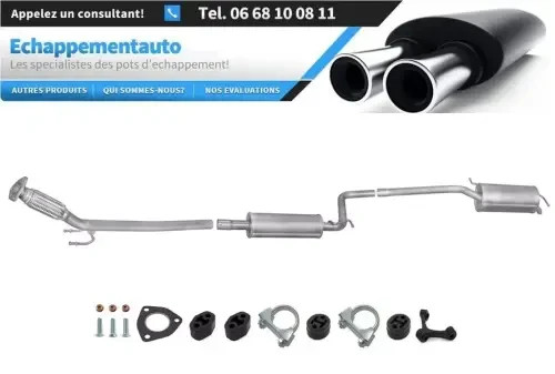 Échappement VW Caddy III 2.0 SDI 2004-2010 homologué CE en acier aluminisé