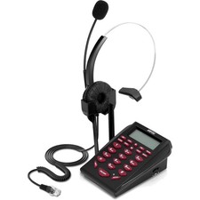 Corded Telephone with Headset and Dialpad Office Call Center Noise Cancellation