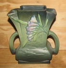 Roseville Freesia  Green 2 Handled Ceramic Vase 200