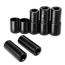 Tap Socket Set, 8-Piece 1/4" & 3/8" Drive Taps Sockets Adapter for Socket Wrench