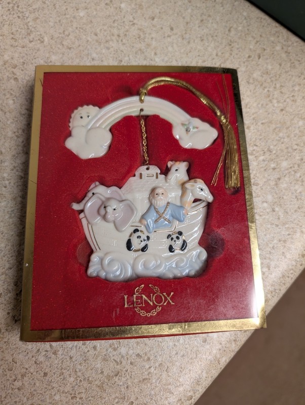 Lenox Noah's Ark With Rainbow Porcelain Christmas Ornament 6119044 Vintage New