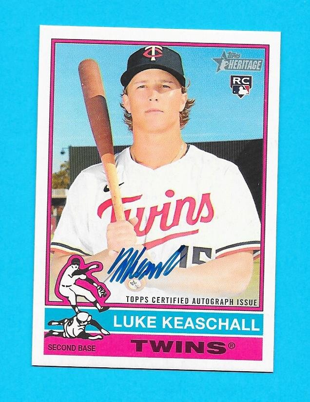 2025 TOPPS HERITAGE HIGH NUMBER LUKE KEASCHALL ROOKIE ON CARD AUTO REAL ONE