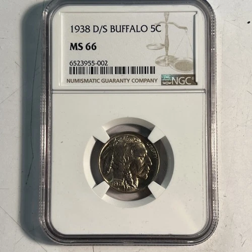 1938-D/S Buffalo Nickel 5c NGC  MS 66