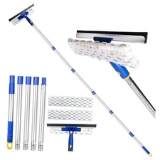  81" Window Squeegee Cleaner, 2 in 1 Window Cleaning Tool Kit,Shower Squeegee 