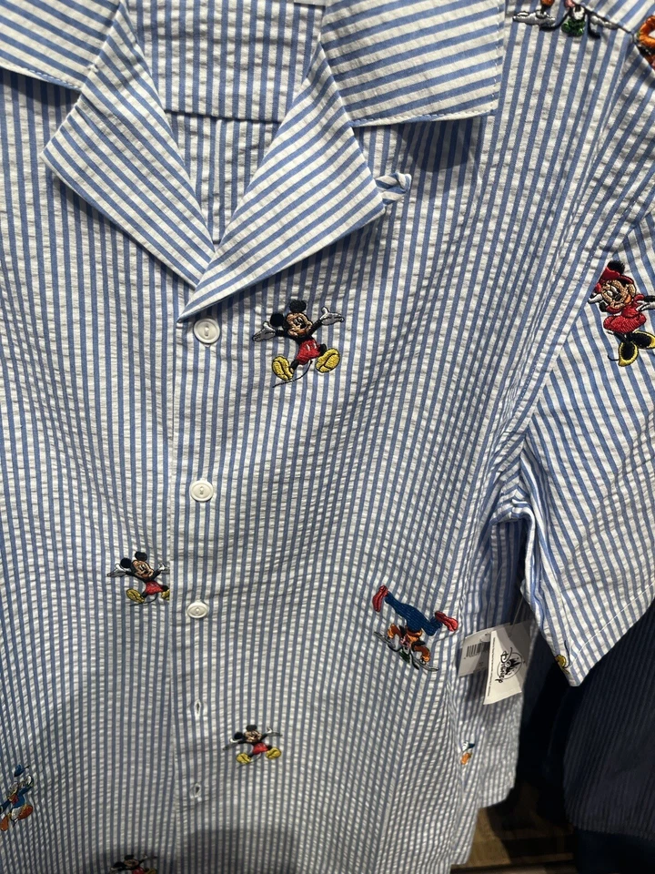 Camisa de campamento tejida a rayas de Mickey Mouse y sus amigos de los parques Disney L XL 3XL NUEVA 2024 Foto 4 de 4