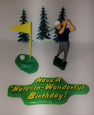 1991 Wilton GOLFER CAKE DECORATIONS 7pc GOLFING Golf HOLE WONDER BIRTHDAY Topper