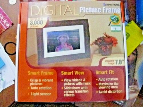 NEW Smart Parts Digital Picture Frame store 3000 pics 7" viewable Display