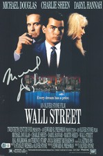 Michael Douglas Signed Autograph Wall Street 12x18 Photo Beckett BAS