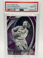 PSA 10! 2023 Panini Spectra Jalen Bunson #44 PURPLE SCOPE 15/15 Prizm Titan
