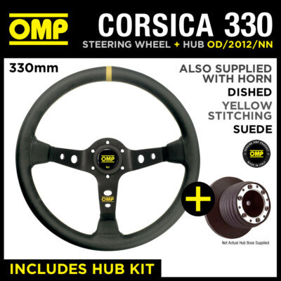VW BORA 98-04 OMP CORSICA 330 SUEDE LEATHER STEERING WHEEL & HUB COMBO PACK