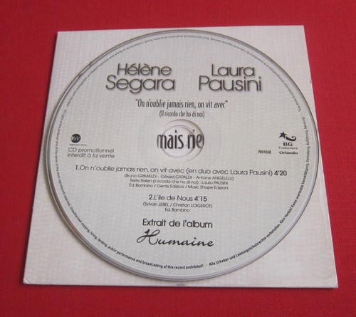 HELENE SEGARA & LAURA PAUSINI On n'oublie jamais rien, on vit avec CD PROMO - Bild 2 von 4